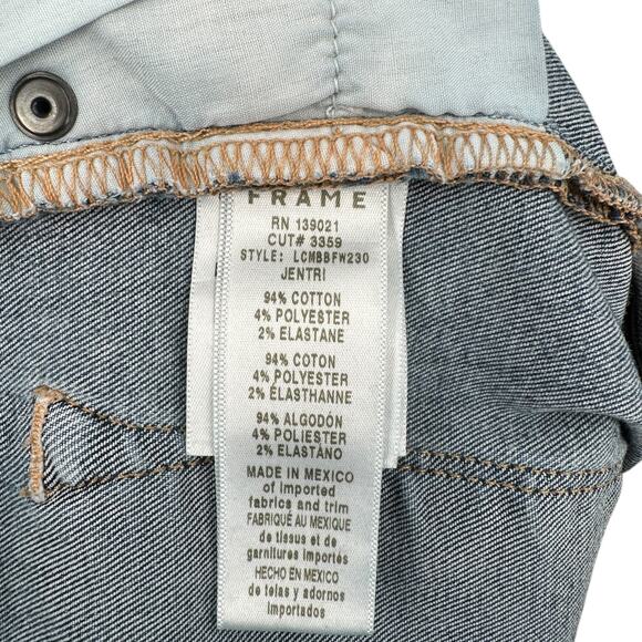 Frame Le Crop Mini Boot Blue Ripped Distressed Flared Jeans Womens Size 29 - Picture 5 of 8